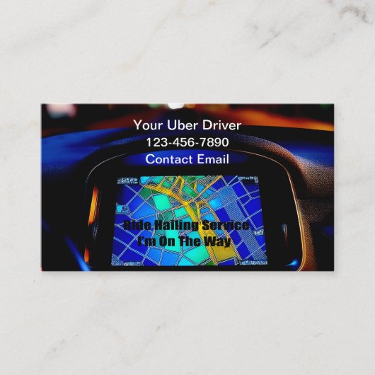 Ride Hailing Uber Driver Visitekaartjes Unique (Voorkant)