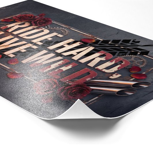 ride hard live wild foto afdruk (Hoek)