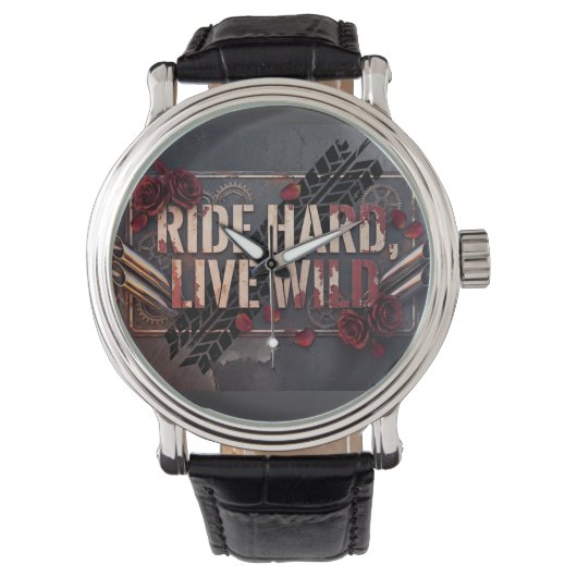 ride hard live wild horloge (Voorkant)