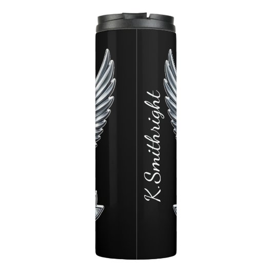 Ride Hard Ride Free Winged Motorcycle Thermosbeker (Achterkant)