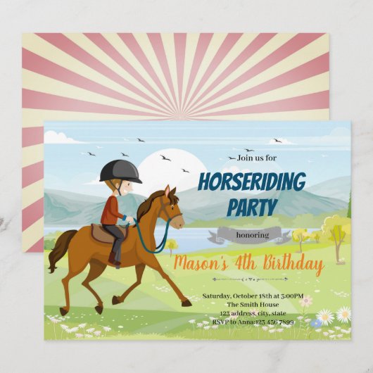 Ride horseback kaart (Voorkant / Achterkant)