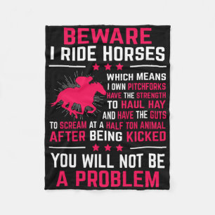 Ride Horseback Rider Paardrijder Paardrijden Gift Fleece Deken