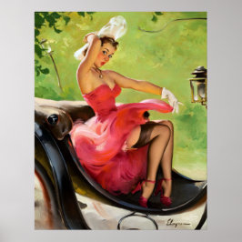 Ride in het Park Retro Pin Up Girl Poster