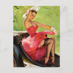 Ride in Park Pin Up Briefkaart