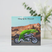Ride in pensioen Gecko Motorcycle Party Uitnodigen (Staand voorkant)