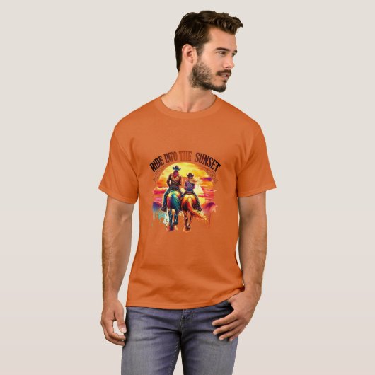 ✨"Ride in the Sunset" Cowboy Ranch Shirt – Perfect (Voorkant volledig)