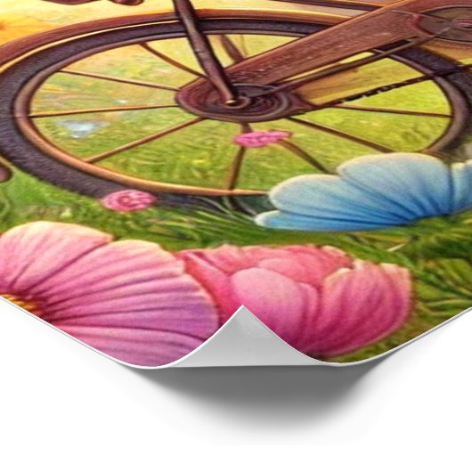 Ride Into Joy - Bunny Bicycle Poster (Hoek)