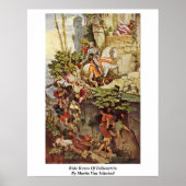 Ride Kunos van Falkenstein door Moritz von Schwind Poster (Voorkant)