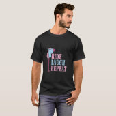 Ride Laugh Repeat - Hobby Paard Rijden T-shirt (Voorkant volledig)