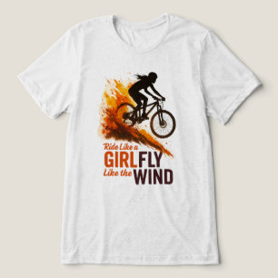 Ride Like a Girl – MTB met vintage spatteffect Tri-Blend Shirt