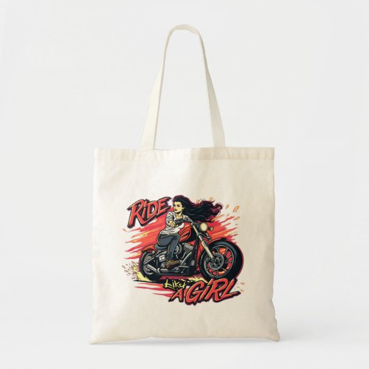 Ride like a Girl Tote Bag (Voorkant)