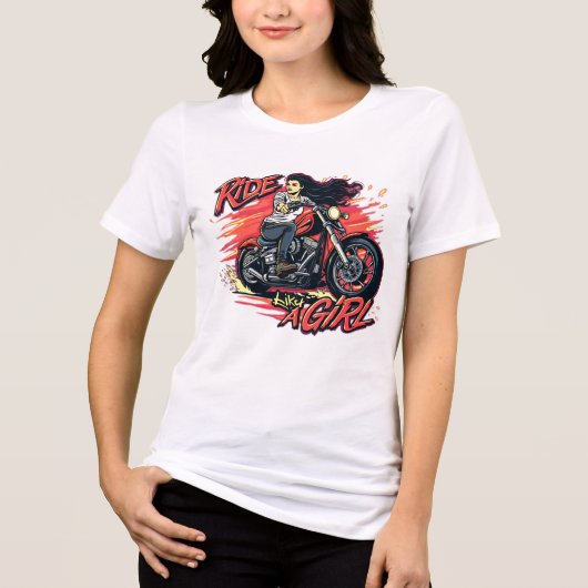 Ride like a Girl Tri-Blend Shirt (Voorkant)