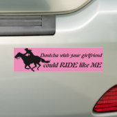 Ride like me Barrel Racing Cowgirl Bumpersticker (Op auto)