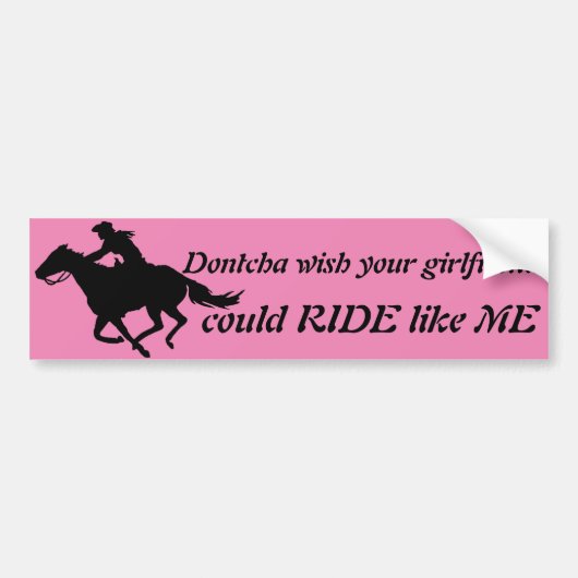 Ride like me Barrel Racing Cowgirl Bumpersticker (Voorkant)