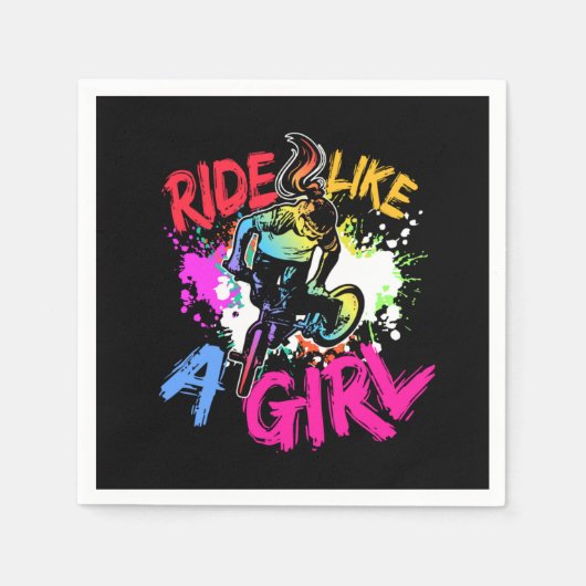 Ride Lke A Girl BMX Biker Gift Idea Servet (Voorkant)