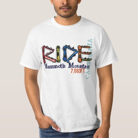 Ride Mammoth Mountain California value board t-shi T-shirt (Voorkant)