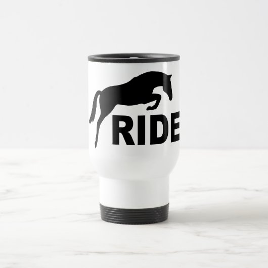 RIDE met jokerpaard (zwart) Reisbeker (Center)