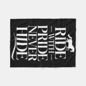 Ride met Never Hide Equestrians & Camp; Paardenlie Fleece Deken (Voorkant (Horizontaal))