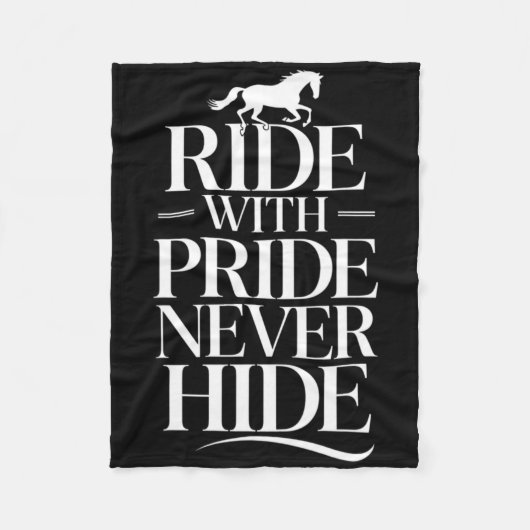 Ride met Never Hide Equestrians & Camp; Paardenlie Fleece Deken (Voorkant)