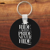 Ride met Never Hide Equestrians & Camp; Paardenlie Sleutelhanger (Voorkant)