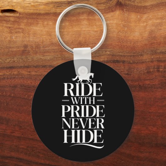 Ride met Never Hide Equestrians & Camp; Paardenlie Sleutelhanger (Voorkant)