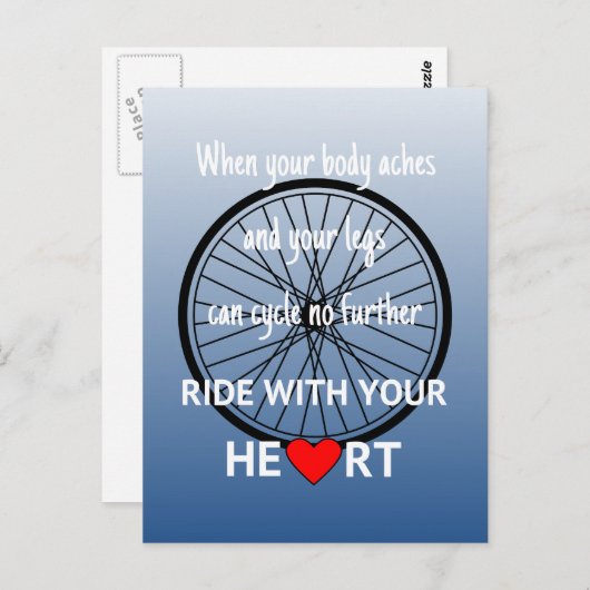 Ride met uw hart inspirerend briefkaart (Voorkant / Achterkant)