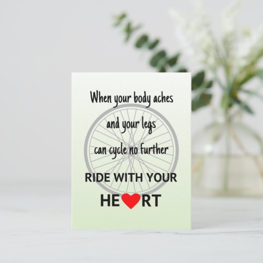 Ride met uw hart inspirerend briefkaart (Staand voorkant)