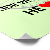 Ride met uw hartsporten citaat groen poster (Hoek)