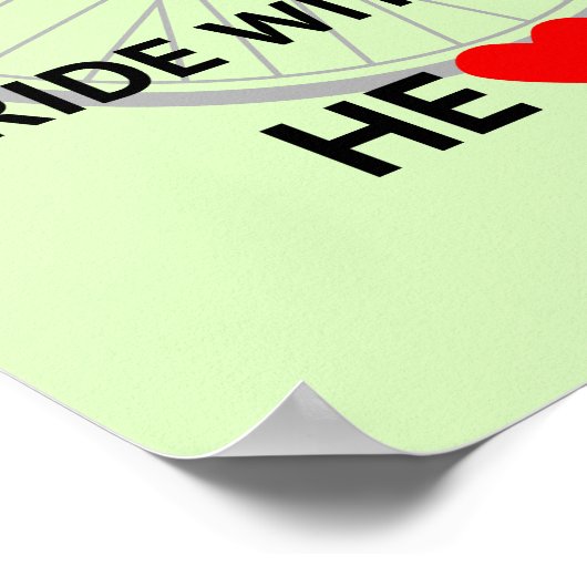 Ride met uw hartsporten citaat groen poster (Hoek)