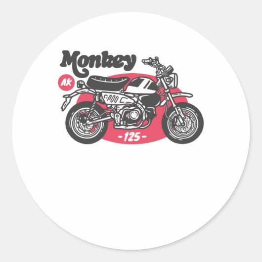 Ride Monkey Ronde Sticker (Voorkant)