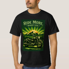 Ride More Worry Less Motorfiets Zonsondergang T-Sh T-shirt