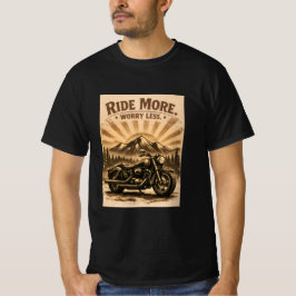 Ride More Worry Less Motorfiets Zonsondergang T-Sh T-shirt