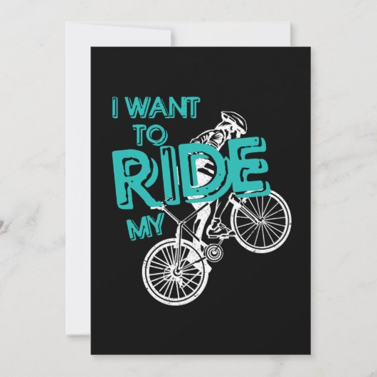 Ride My Bike Biking Cycling Cyclist Bicycle Gift Kaart (Voorkant)