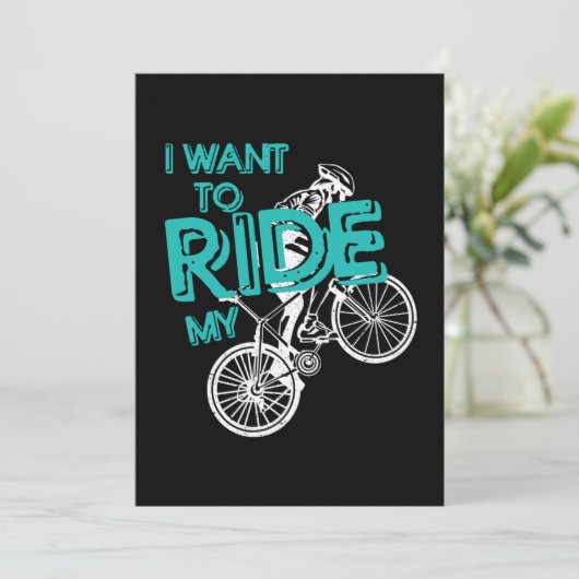 Ride My Bike Biking Cycling Cyclist Bicycle Gift Kaart (Staand voorkant)