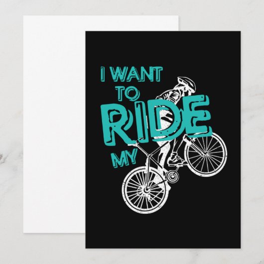 Ride My Bike Biking Cycling Cyclist Bicycle Gift Kaart (Voorkant / Achterkant)