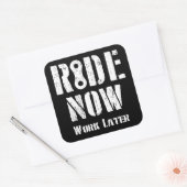 Ride nu het Werk later Vierkante Sticker (Envelop)