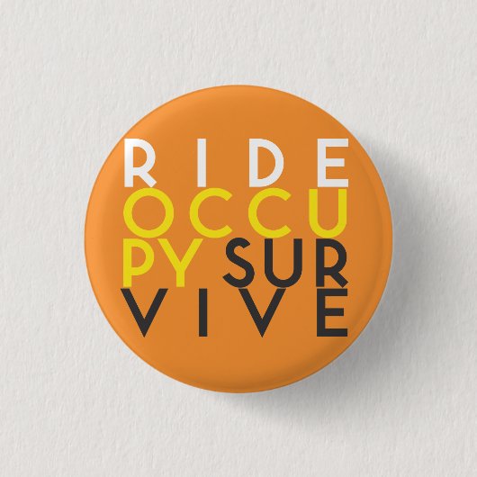 RIDE OCCUPY-OVERLEVING, knop Ronde Button 3,2 Cm (Voorkant)