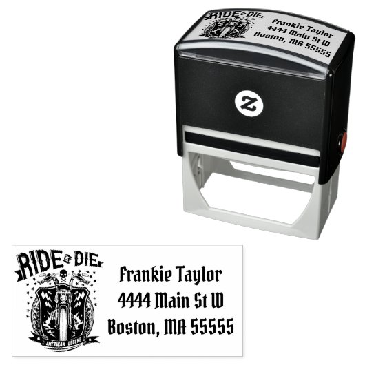 Ride of Die Biker Personalized Zelfinktende Stempel (In situ)
