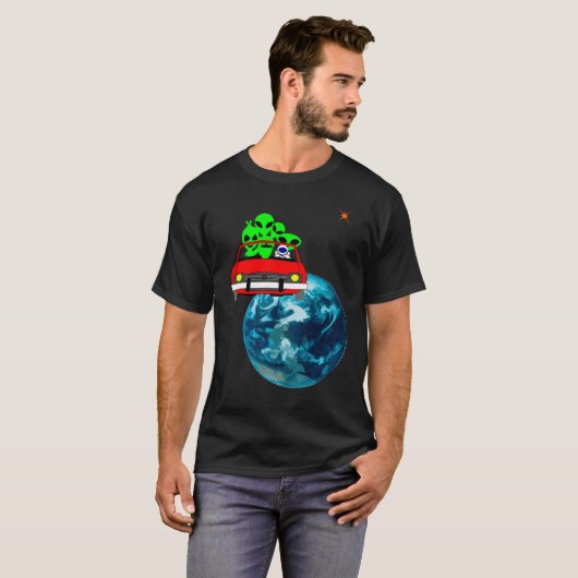 Ride op Mars selfie grappig uniek T-shirt (Voorkant volledig)
