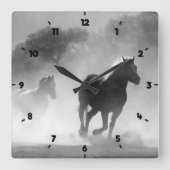 RIDE OP RUNNING HORSES GRAY VIERKANTE KLOK (Voorkant)