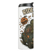 Ride Or Die Again Zombie Halloween Grappige Retro Thermosbeker (Gedraaid links)