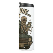 Ride Or Die Again Zombie Halloween Grappige Retro Thermosbeker (Geroteerd rechts)