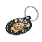 Ride or Die Cockapoo-halsbandlabel Huisdierpenning (Zijkant)