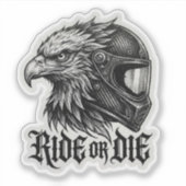 Ride or Die Eagle Biker Helmet Sticker (Voorkant)