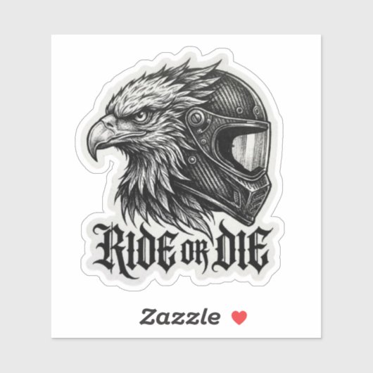 Ride or Die Eagle Biker Helmet Sticker (Vel)