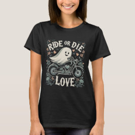 "Ride or Die Love" - Lieve Bruid Geest op een Moto T-shirt