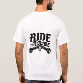 Ride or Die Skull Emblem Motorcycle T-shirt (Achterkant)