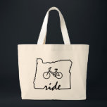 Ride Oregon (fietsen) Grote Tote Bag<br><div class="desc">Oregon heeft het allemaal voor fietsers,  van touring of mountainbiking tot de fietsvriendelijke stad in Amerika (Portland). Show je liefde voor fietsen in Oregon!</div>
