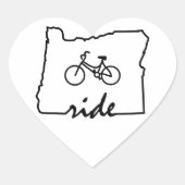 Ride Oregon (fietsen) Hart Sticker (Voorkant)