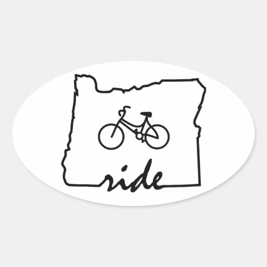 Ride Oregon (fietsen) Ovale Sticker (Voorkant)